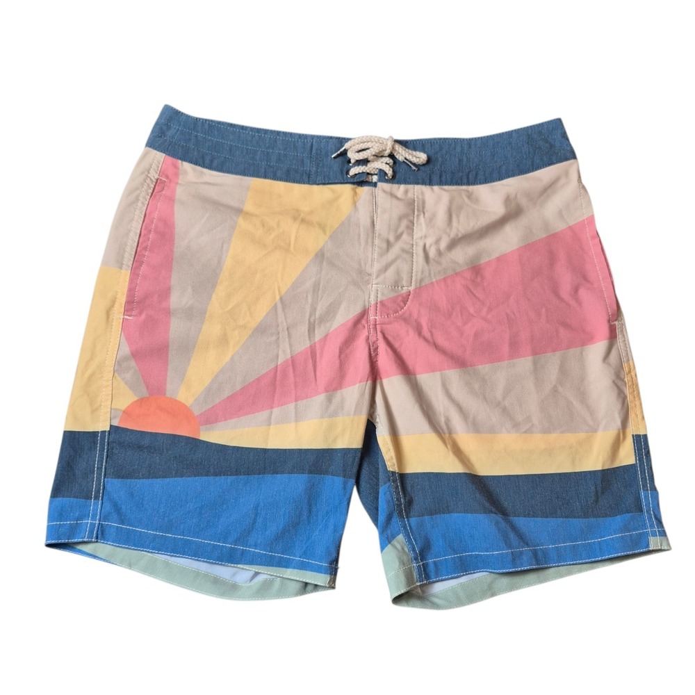 Faherty Men's 31 Boardshorts Sunset Graphic Surf Swim Beach Shorts‎